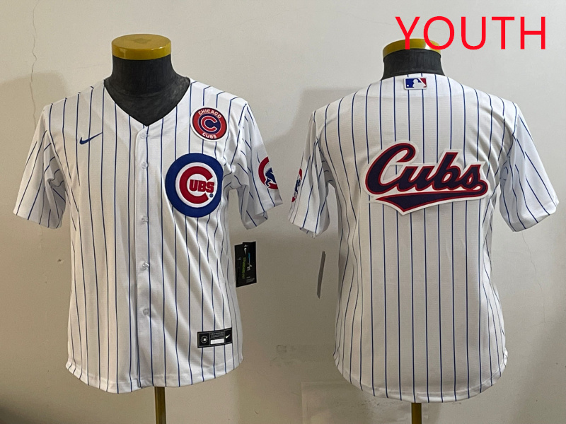 Youth Chicago Cubs blank white  MLB 2025 jersey style 4
